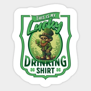 Cute Leprechaun Lucky Drinking Shirt Sticker